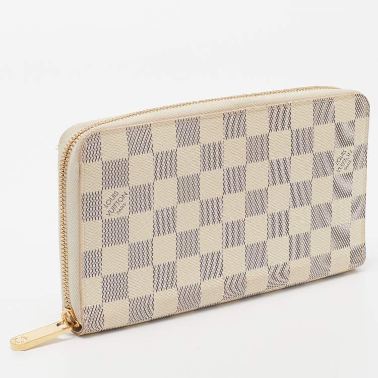 Pre Owned Louis Vuitton Damier Azur Canvas Zippy Organizer Wallet