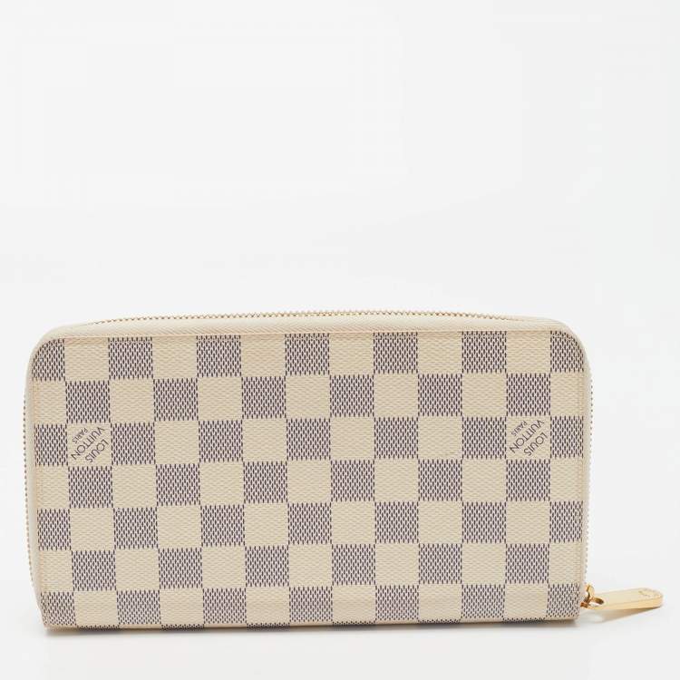 Pre Owned Louis Vuitton Damier Azur Canvas Zippy Organizer Wallet