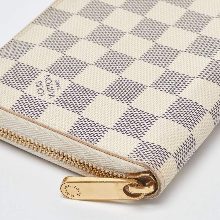 Pre Owned Louis Vuitton Damier Azur Canvas Zippy Organizer Wallet