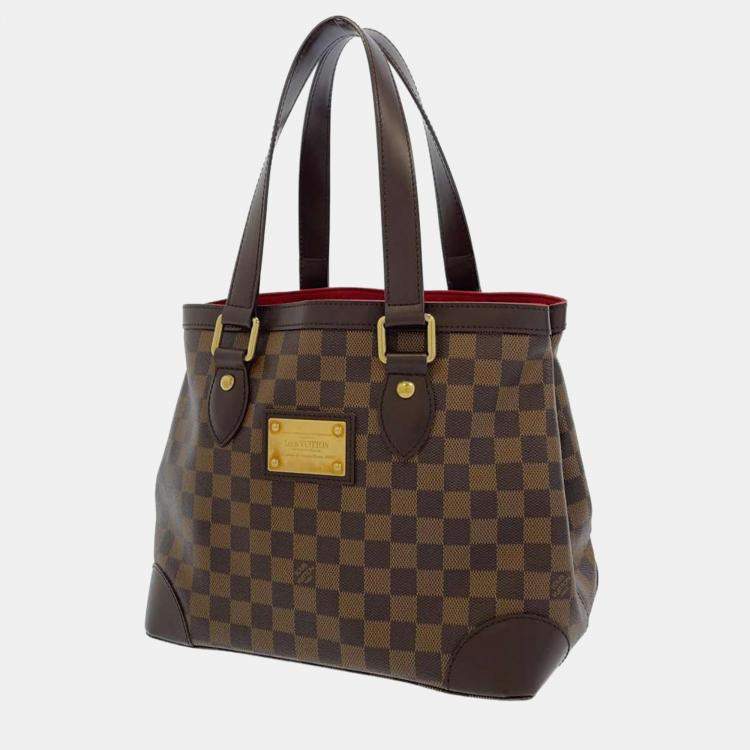 Louis Vuitton Damier Ebene Canvas Leather Hampstead Pm Tote Bag in Brown