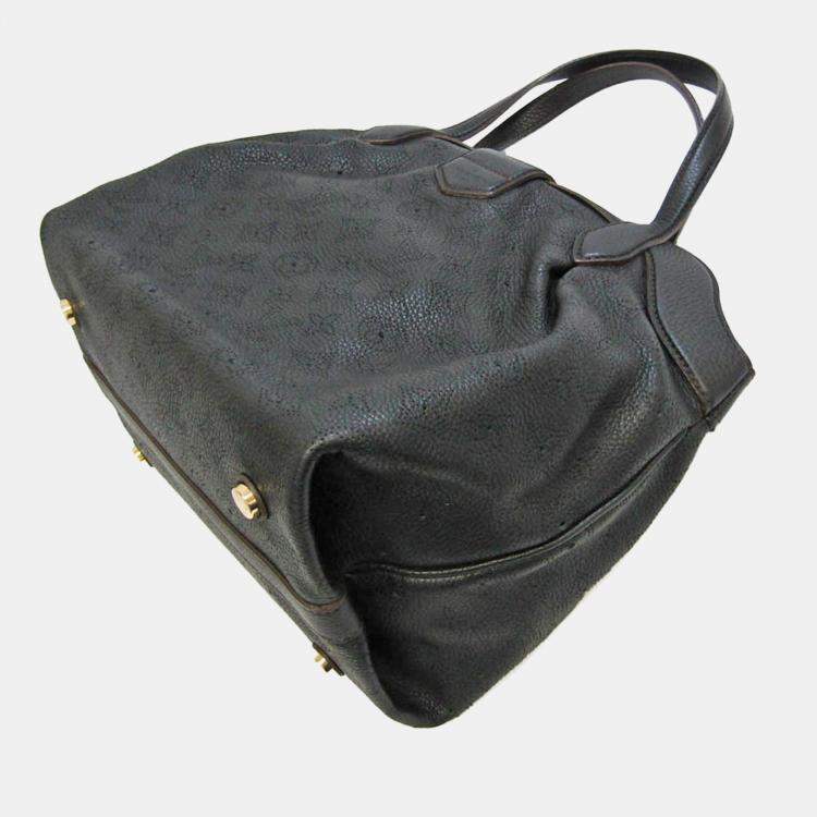 Louis Vuitton Louis Vuitton Black Mahina Leather Solar GM Bag For