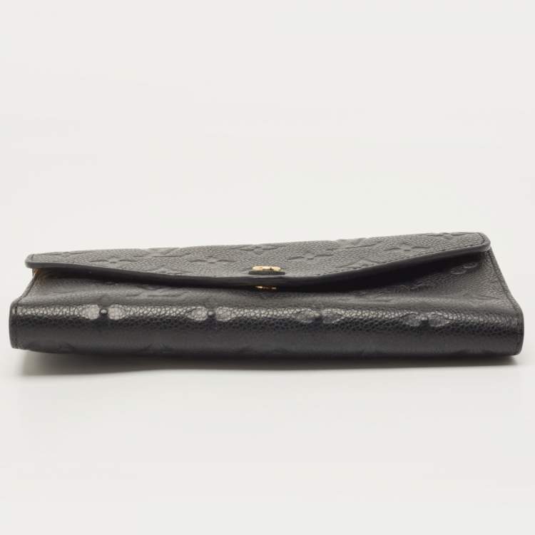 Pre Owned Louis Vuitton Black Empreinte Leather Josephine Wallet