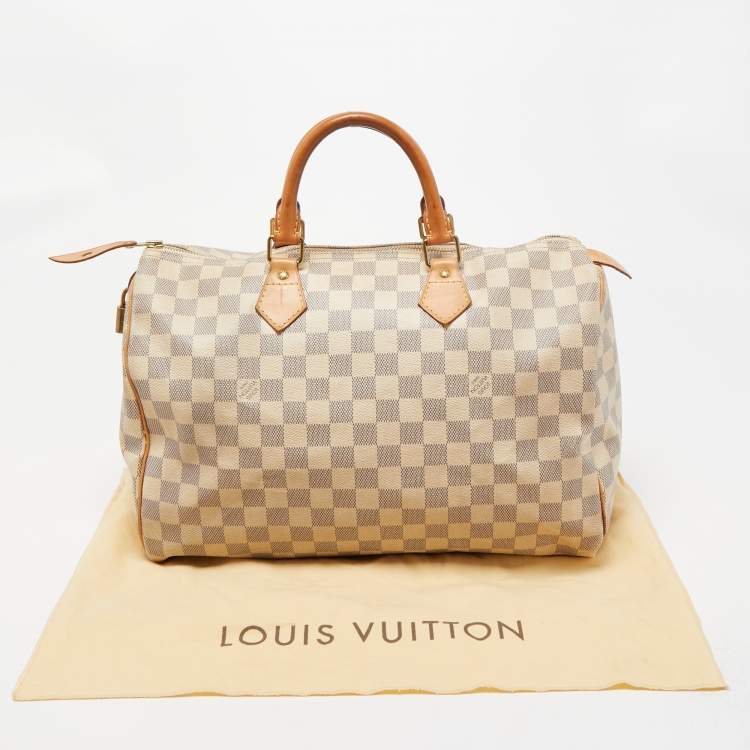 Pre Owned Louis Vuitton Damier Azure Canvas Speedy 35 Bag