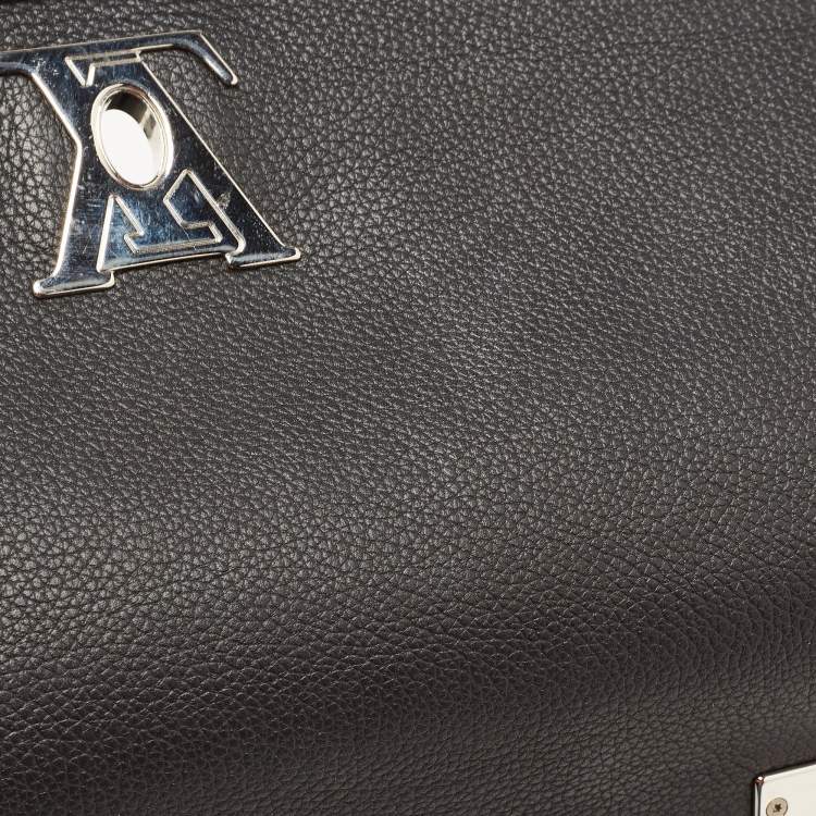 Pre Owned Louis Vuitton Black Leather Lockme II Top Handle Bag