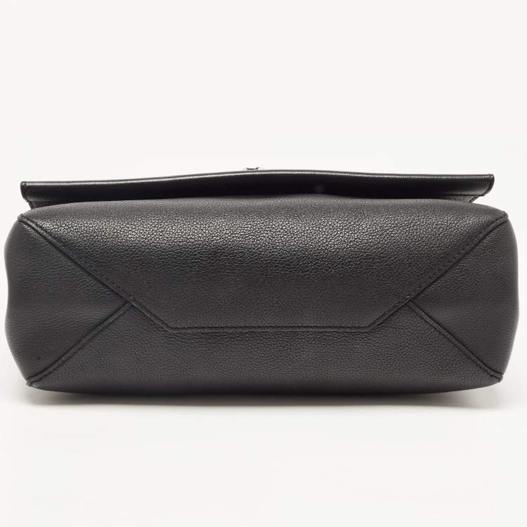 Pre Owned Louis Vuitton Black Leather Lockme II Top Handle Bag
