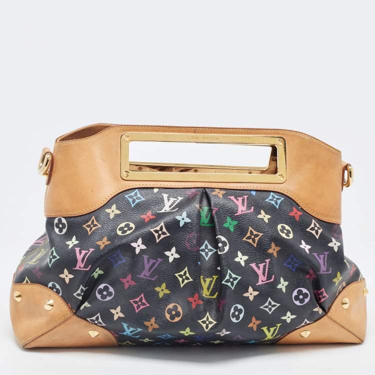 Pre Owned Louis Vuitton Black Monogram Multicolore Canvas Judy GM Bag