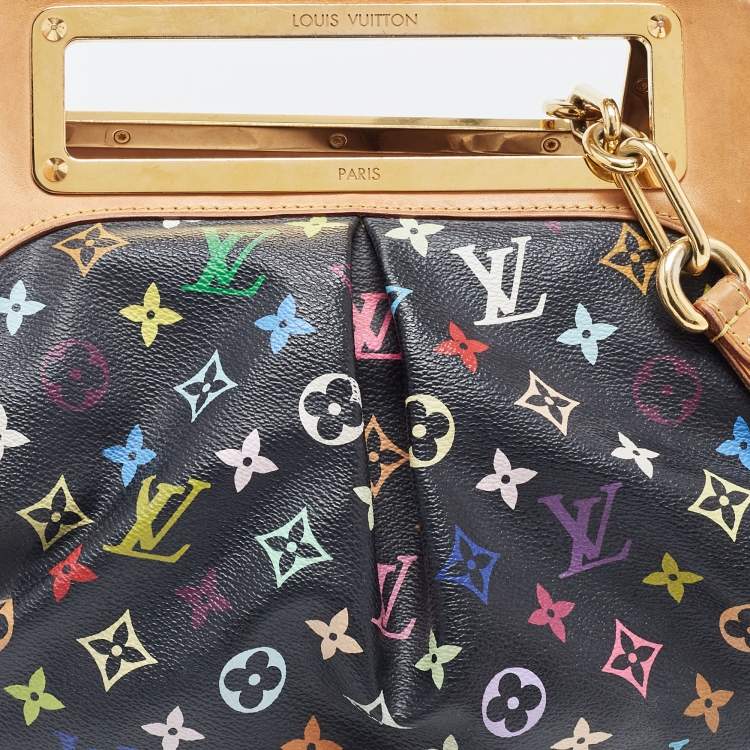 Pre Owned Louis Vuitton Black Monogram Multicolore Canvas Judy GM Bag