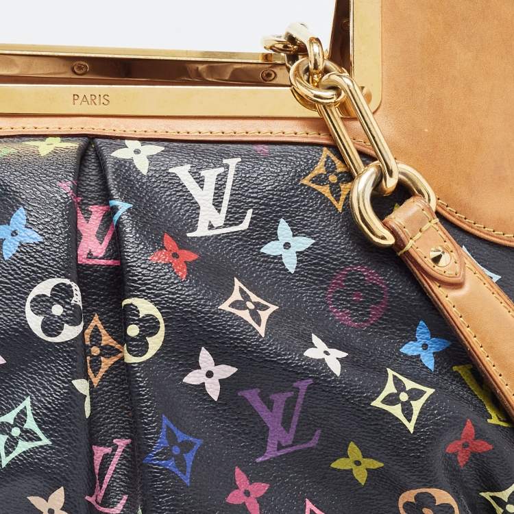 Pre Owned Louis Vuitton Black Monogram Multicolore Canvas Judy GM Bag