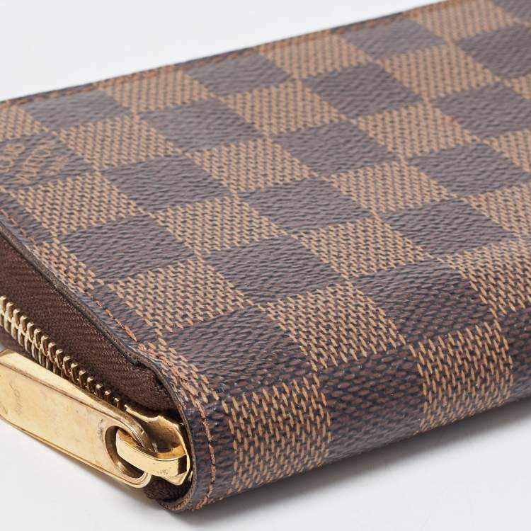 Pre Owned Louis Vuitton Damier Ebene Canvas Zippy Wallet