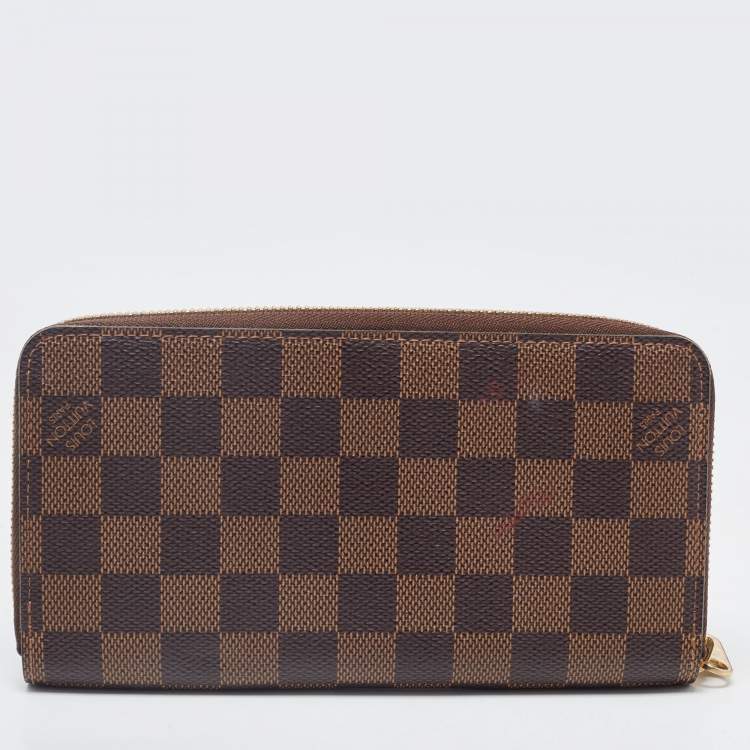 Pre Owned Louis Vuitton Damier Ebene Canvas Zippy Wallet