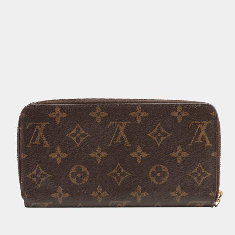Louis Vuitton Monogram Zippy Wallet M42616 GI2179 Brown Round-Zip