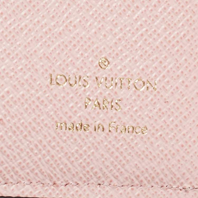 Pre Owned Louis Vuitton Rose Ballerine Damier Ebene Zoe Wallet