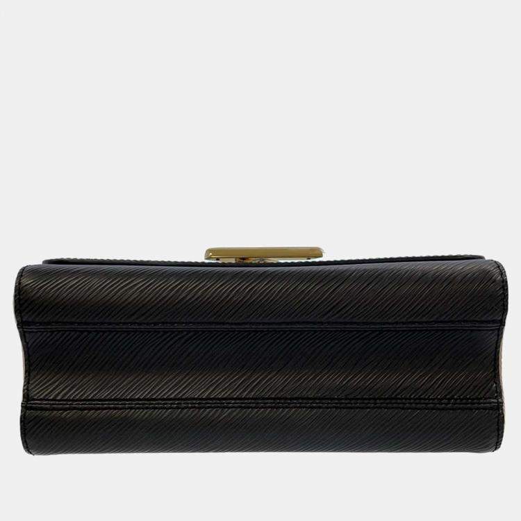 Pre Owned Louis Vuitton Black Leather Twist MM Shoulder Bag
