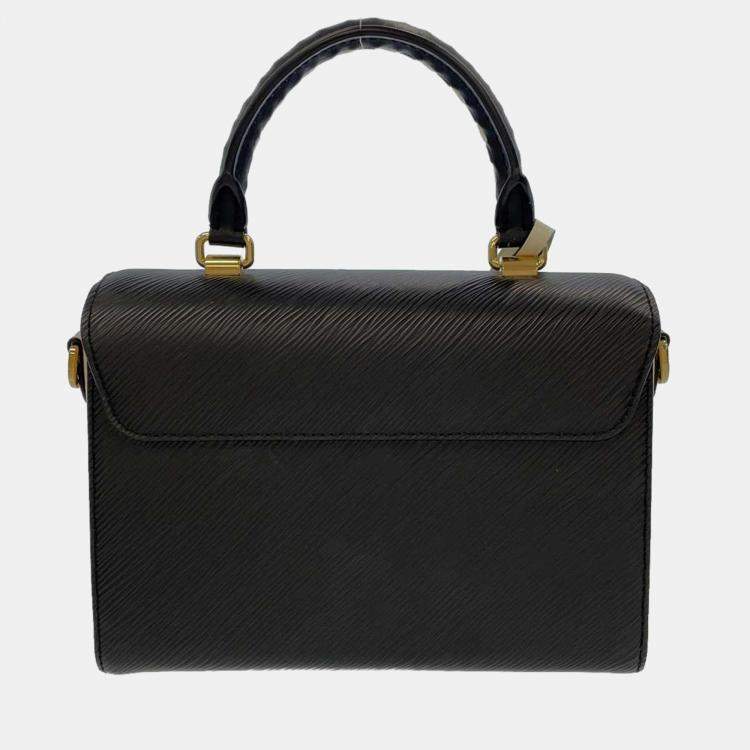 Pre Owned Louis Vuitton Black Leather Twist MM Shoulder Bag