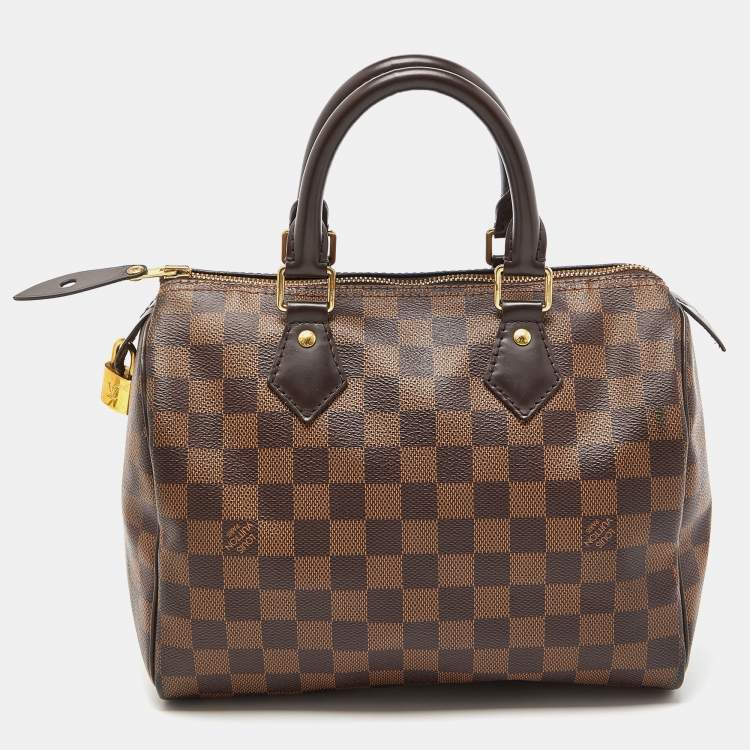Pre Owned Louis Vuitton Damier Ebene Canvas Speedy 25 Bag