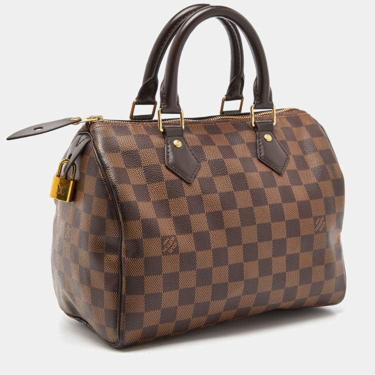Pre Owned Louis Vuitton Damier Ebene Canvas Speedy 25 Bag