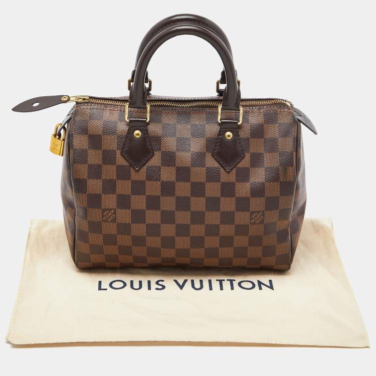 Pre Owned Louis Vuitton Damier Ebene Canvas Speedy 25 Bag