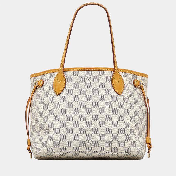  Louis Vuitton, Pre-Loved Damier Azur Neverfull PM, White :  Luxury Stores