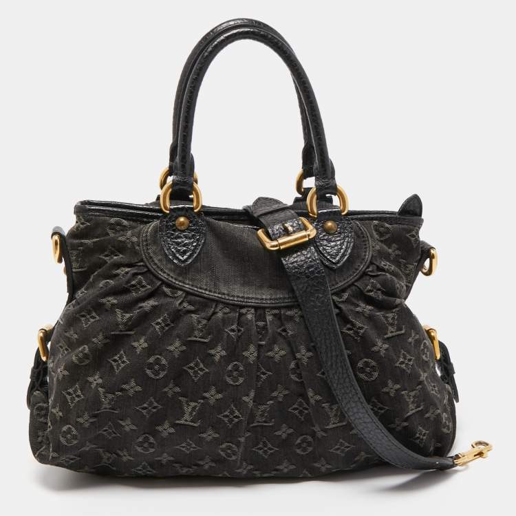 Louis Vuitton, Bags, Authentic Louis Vuitton Monogram Denim Neo Cabby Mm  Hand Bag Black