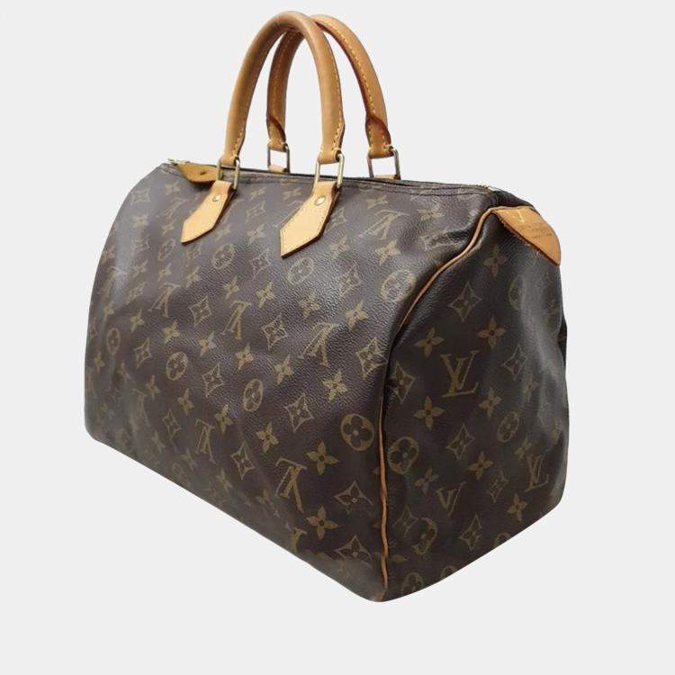 Louis Vuitton Brown Monogram Canvas Speedy 35 Handbag Auction