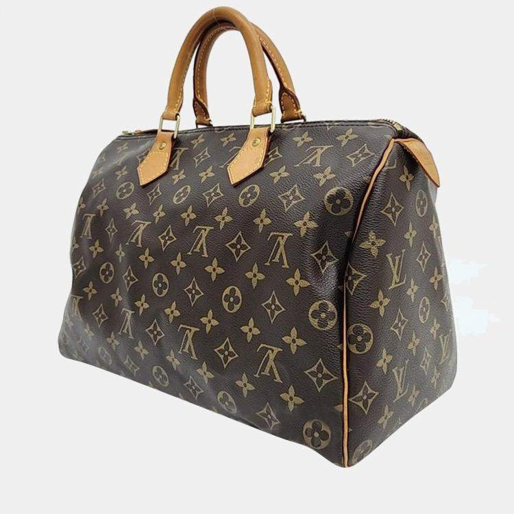 Pre Owned Louis Vuitton Brown Monogram Canvas Speedy 35 bag