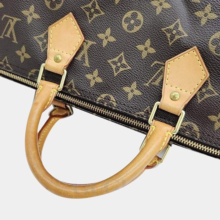 Pre Owned Louis Vuitton Brown Monogram Canvas Speedy 35 bag
