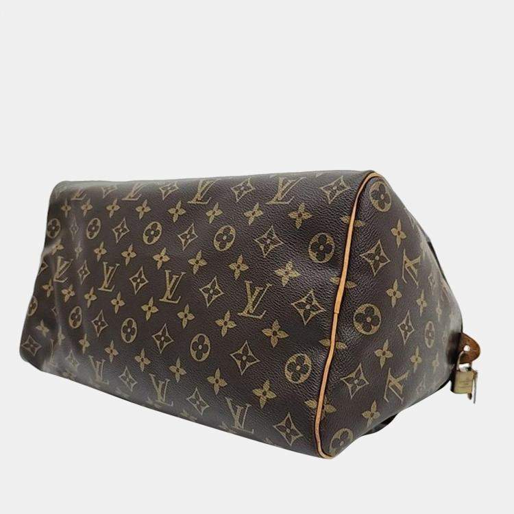 Pre Owned Louis Vuitton Brown Monogram Canvas Speedy 35 bag