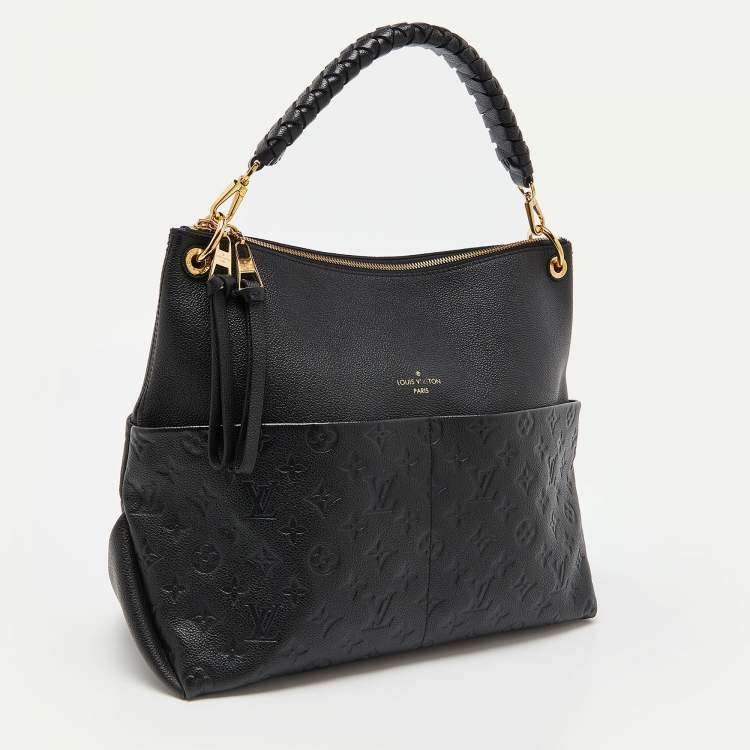 Pre Owned Louis Vuitton Black Monogram Empreinte Leather Maida Bag