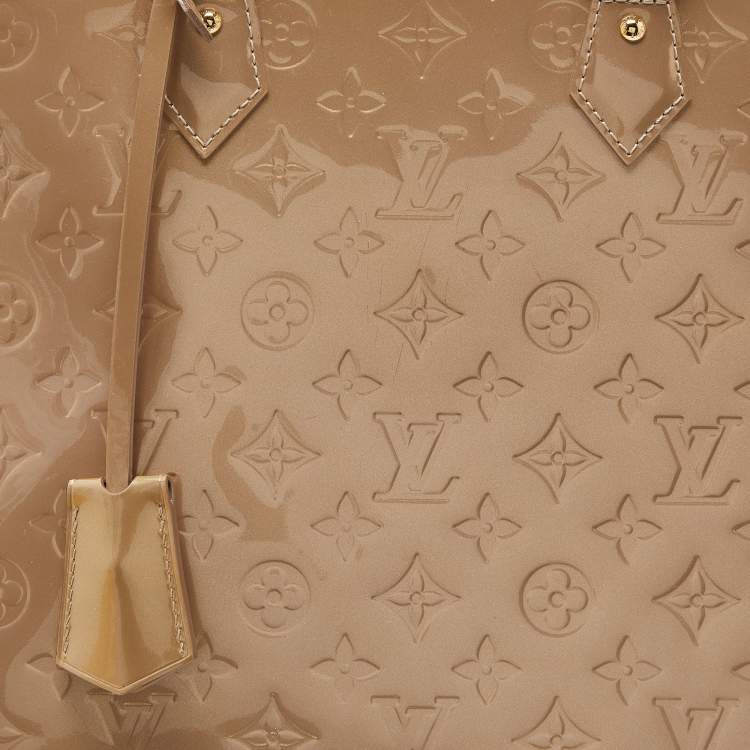 Pre Owned Louis Vuitton Beige Poudre Monogram Vernis Alma GM Bag
