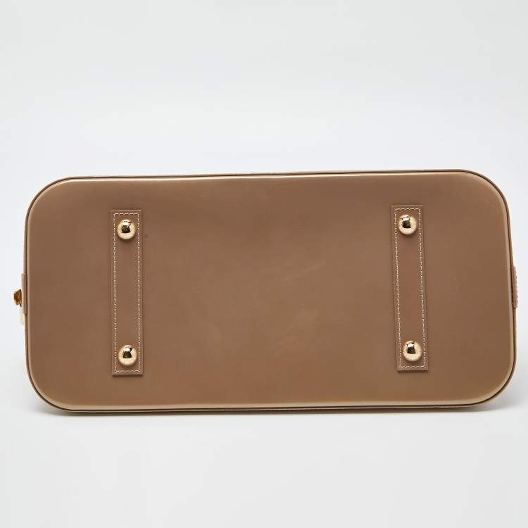 Pre Owned Louis Vuitton Beige Poudre Monogram Vernis Alma GM Bag