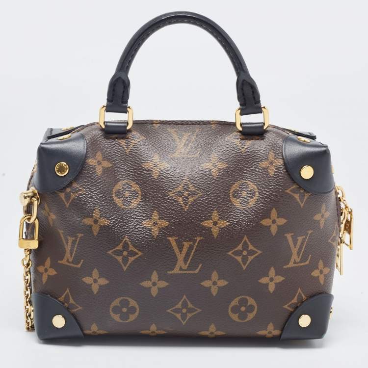 مملوكة مسبقًا Louis Vuitton Black Monogram Canvas and Leather Petite Malle Souple Bag