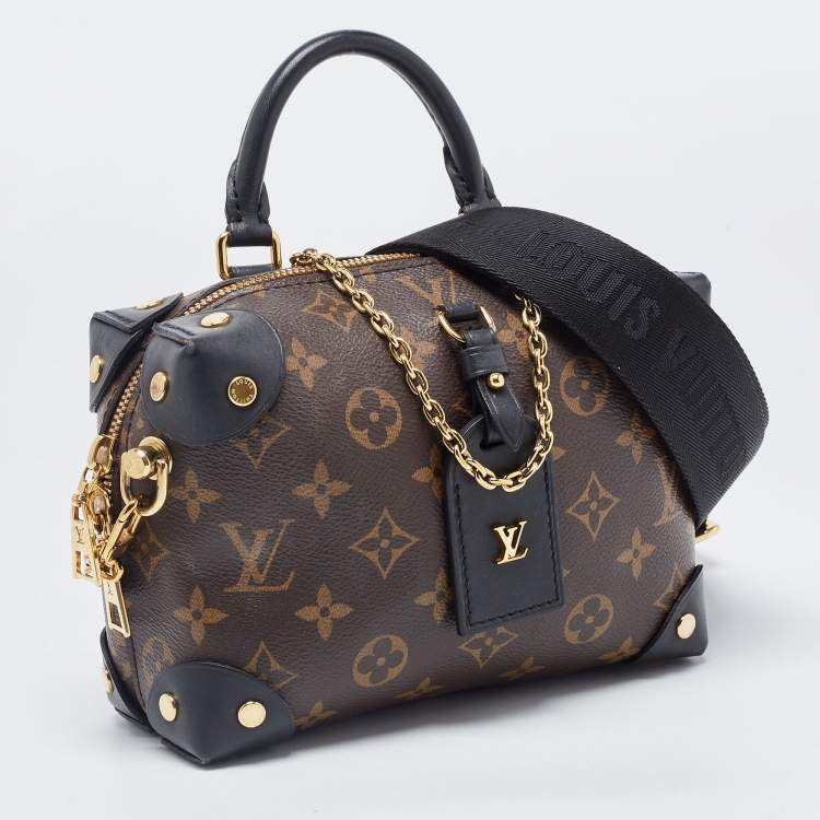 مملوكة مسبقًا Louis Vuitton Black Monogram Canvas and Leather Petite Malle Souple Bag