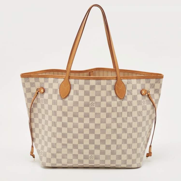Pre Owned Louis Vuitton Damier Azur Canvas Neverfull MM Bag
