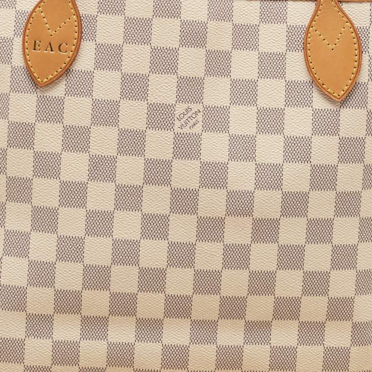 Pre Owned Louis Vuitton Damier Azur Canvas Neverfull MM Bag