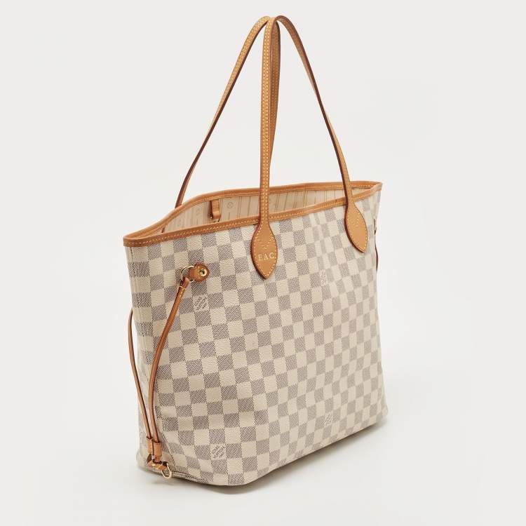 Pre Owned Louis Vuitton Damier Azur Canvas Neverfull MM Bag