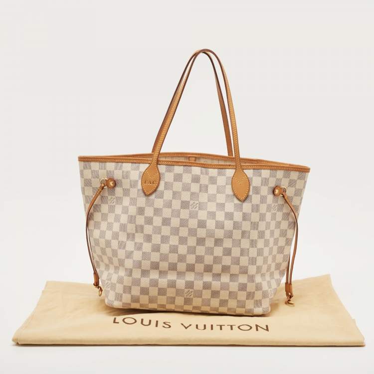 Pre Owned Louis Vuitton Damier Azur Canvas Neverfull MM Bag