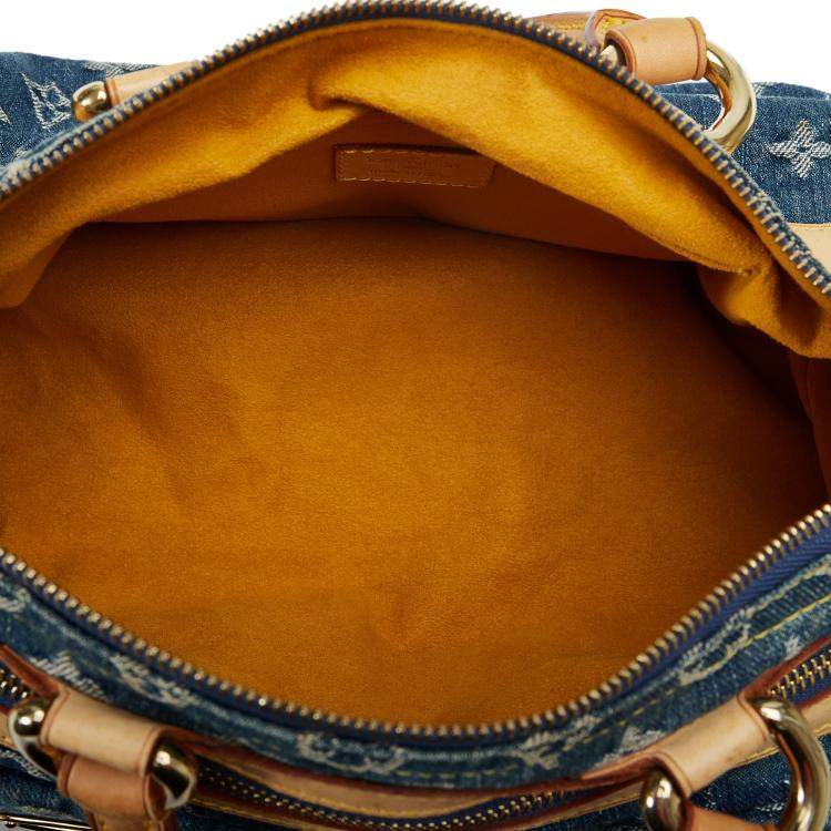 Pre Owned Louis Vuitton Blue Monogram Denim Neo Speedy 30
