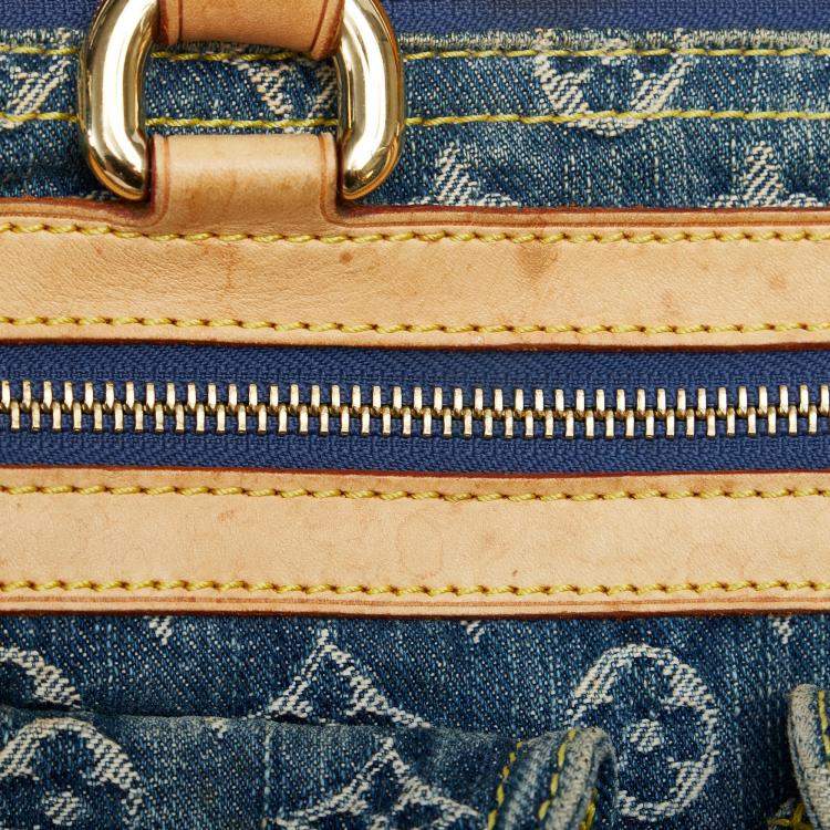 Pre Owned Louis Vuitton Blue Monogram Denim Neo Speedy 30