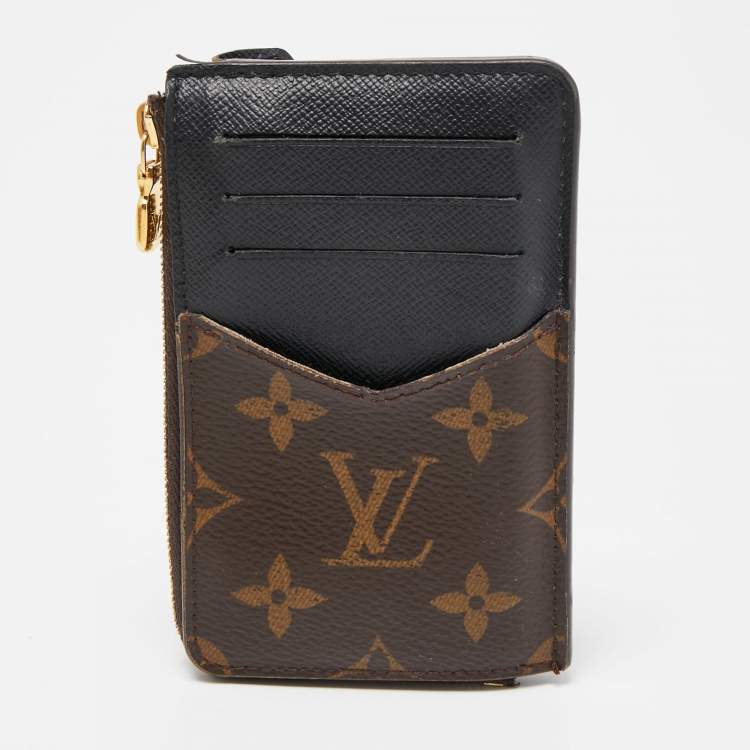 Pre Owned Louis Vuitton Black Monogram Canvas Recto Verso Card Holder