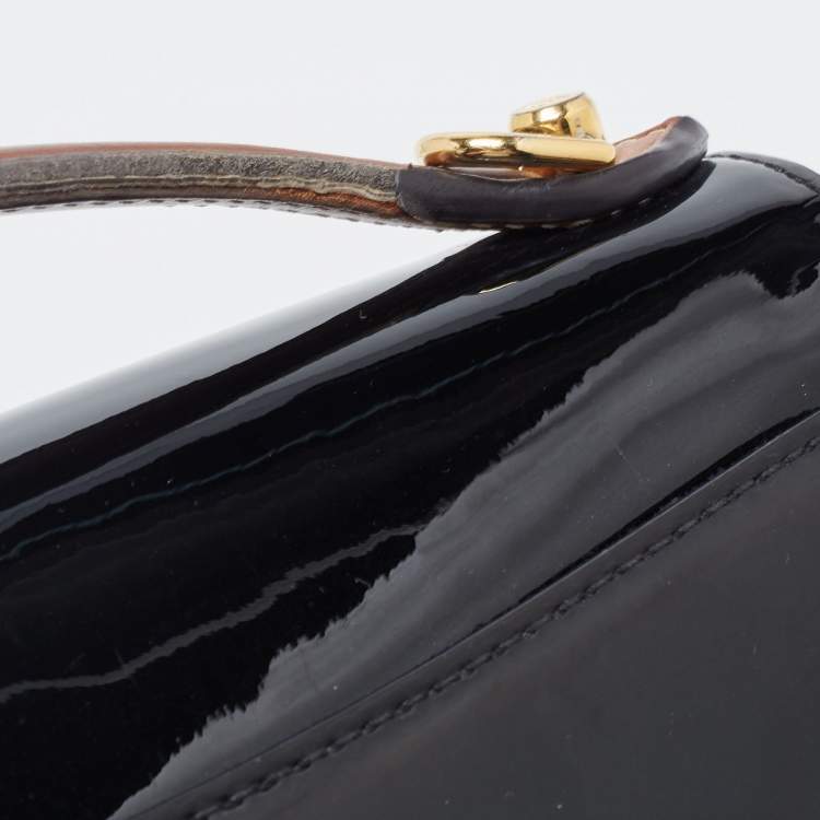 مملوكة مسبقًا Louis Vuitton Black Vernis Leather and Monogram Canvas Cherrywood BB Bag