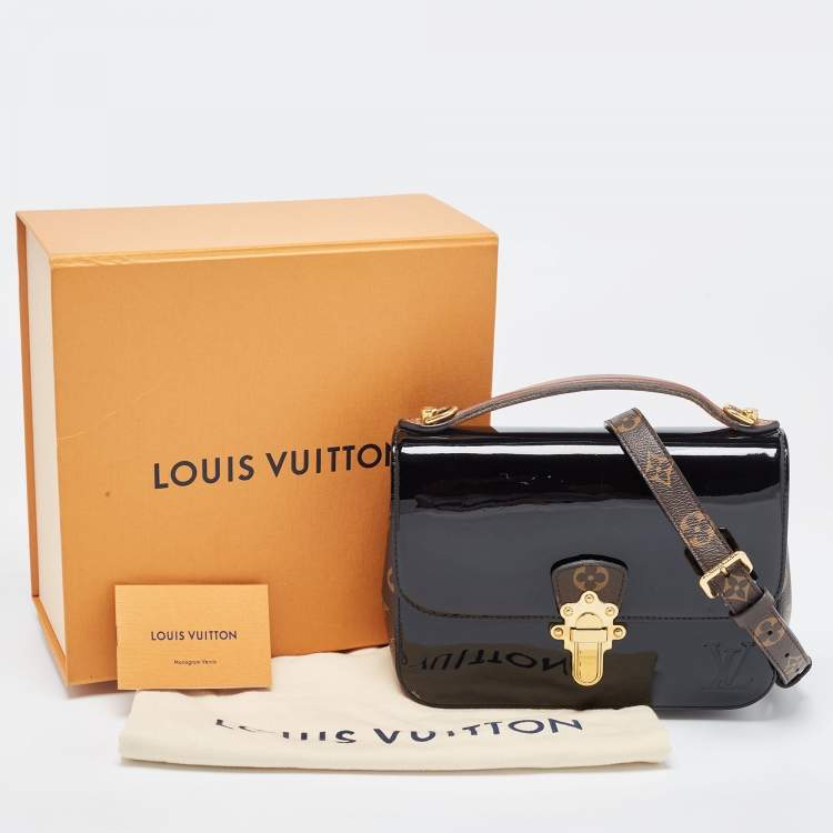 مملوكة مسبقًا Louis Vuitton Black Vernis Leather and Monogram Canvas Cherrywood BB Bag