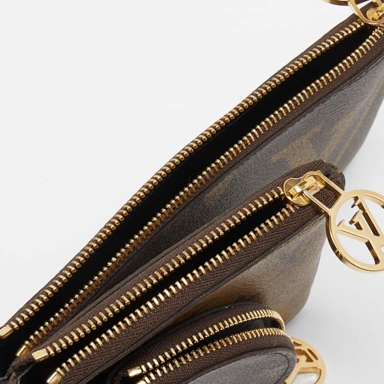 Pre Owned Louis Vuitton Monogram Canvas Trio Pouch