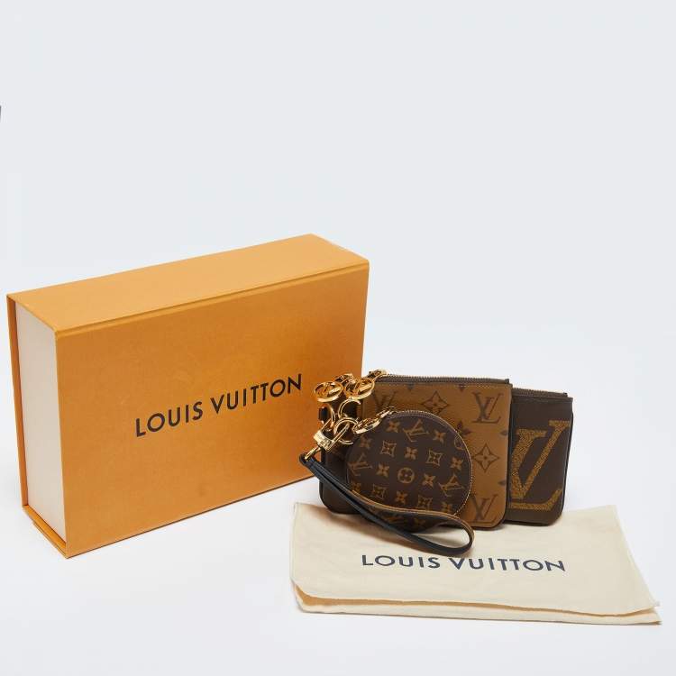 Pre Owned Louis Vuitton Monogram Canvas Trio Pouch