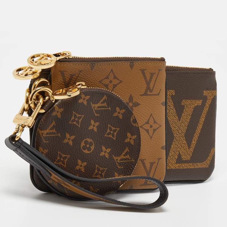 Pre Owned Louis Vuitton Monogram Canvas Trio Pouch