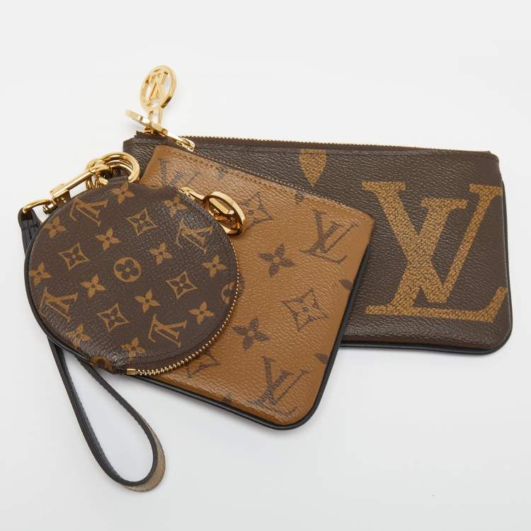 Pre Owned Louis Vuitton Monogram Canvas Trio Pouch