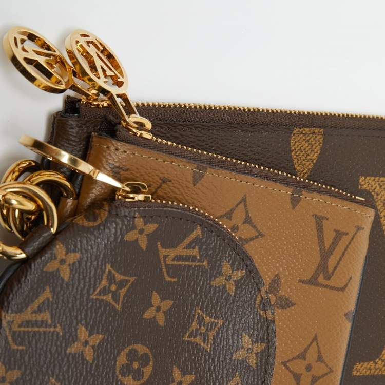 Pre Owned Louis Vuitton Monogram Canvas Trio Pouch