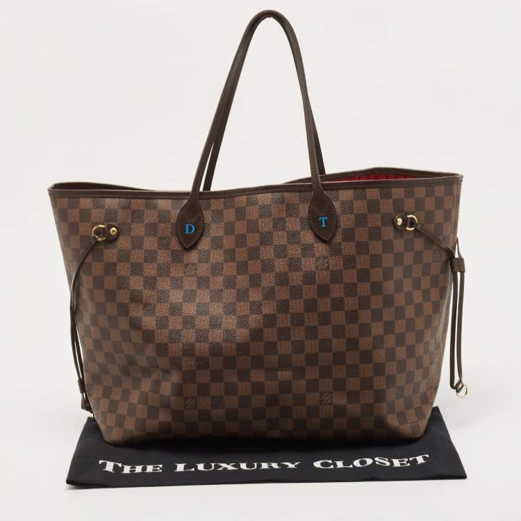Pre Owned Louis Vuitton Damier Ebene Canvas Neverfull GM Bag