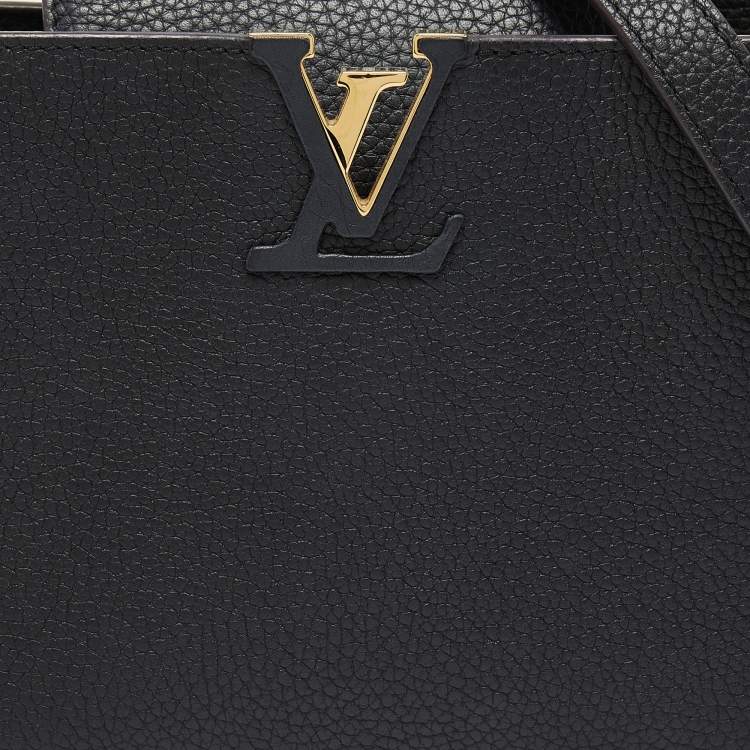 Pre Owned Louis Vuitton Black Taurillon Leather Capucines BB Bag