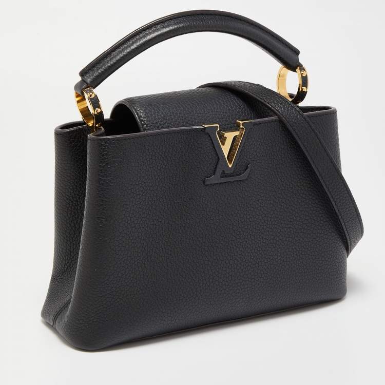Pre Owned Louis Vuitton Black Taurillon Leather Capucines BB Bag