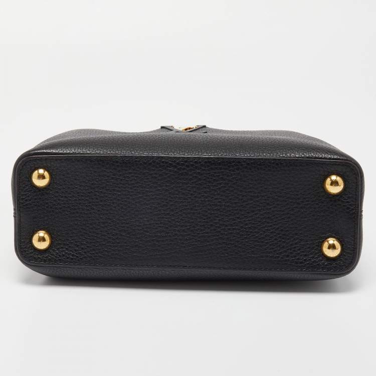 Pre Owned Louis Vuitton Black Taurillon Leather Capucines BB Bag